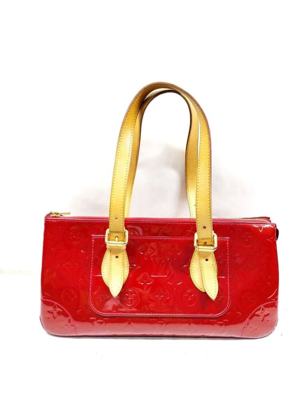 Louis Vuitton LV Hand Bag Vernis Red Rosewood Auenue 650-052525